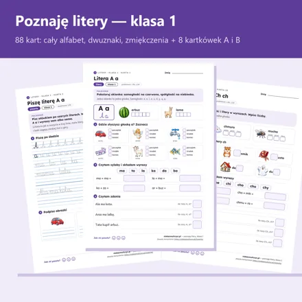 Poznaję litery, klasa 1