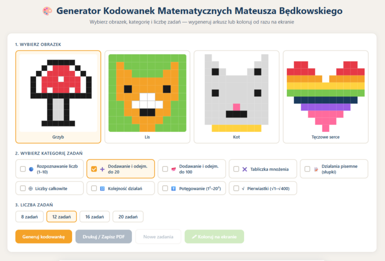 Generator kodowanek matematycznych