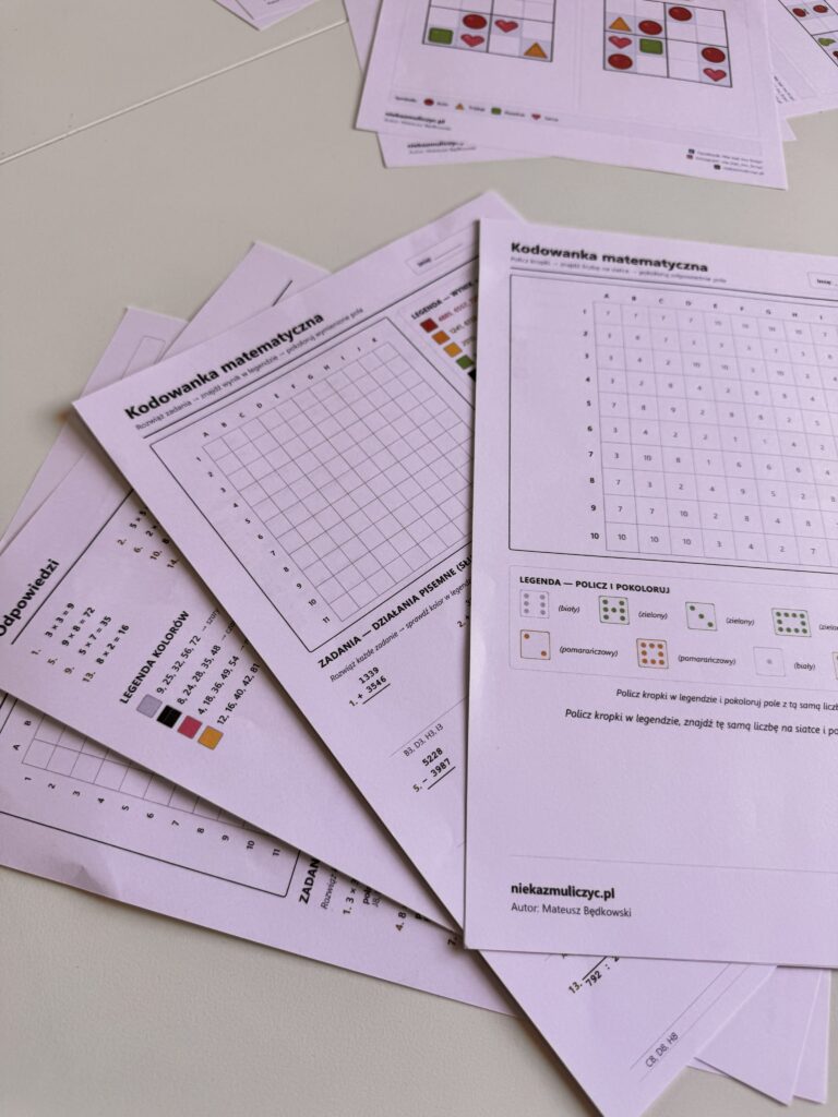 darmowe kodowanki matematyczne pdf dla dzieci do druku