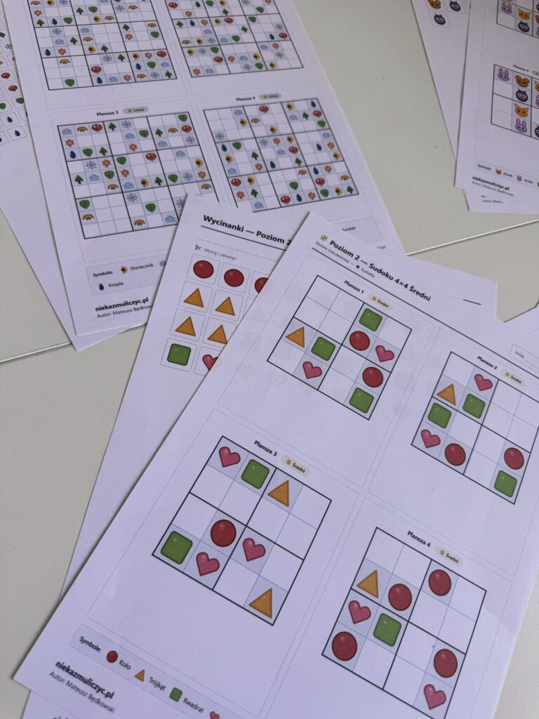 darmowe sudoku dla dzieci pdf do druku obrazkowe