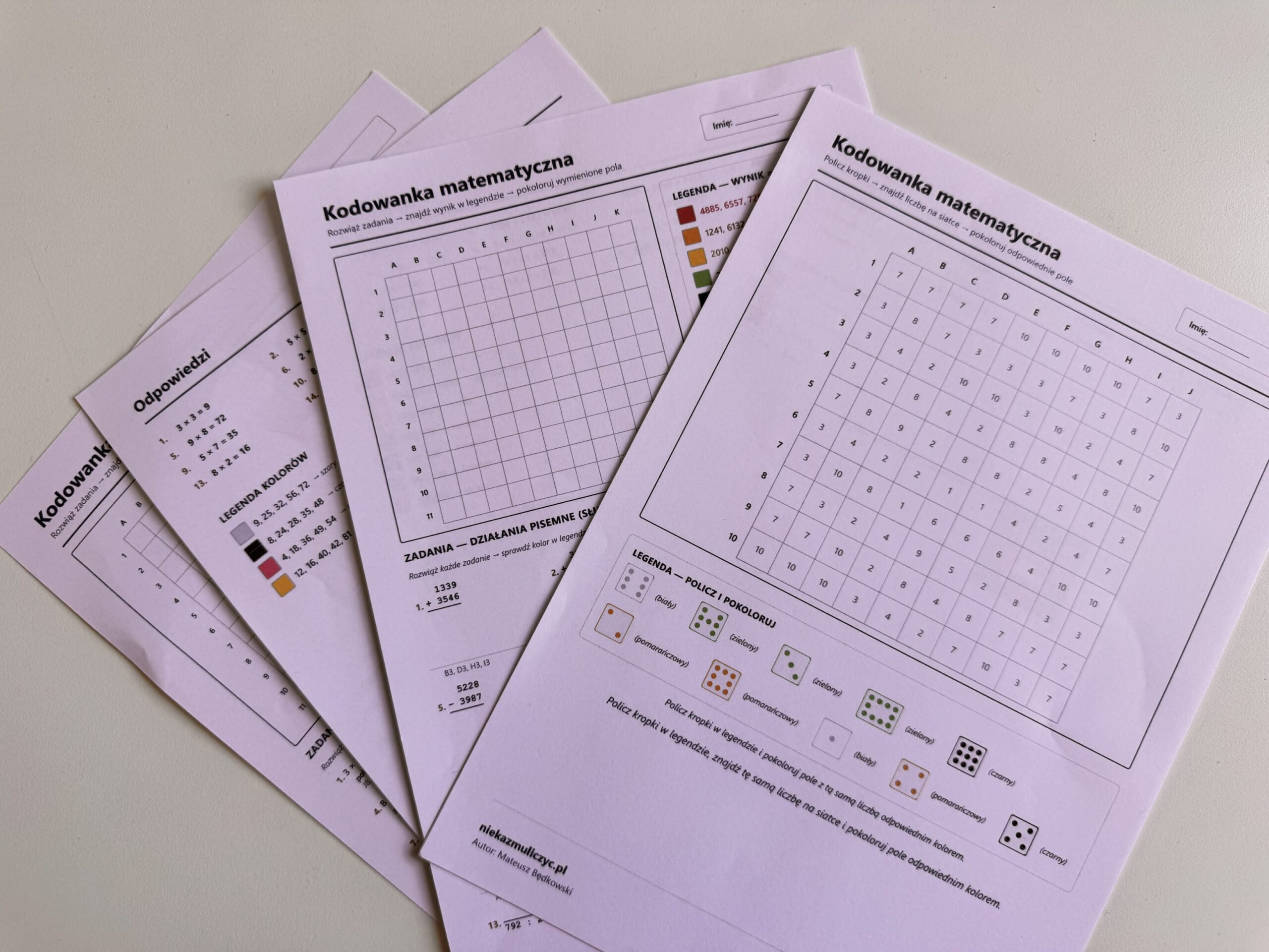 kodowanki matematyczne dla dzieci pdf do druku