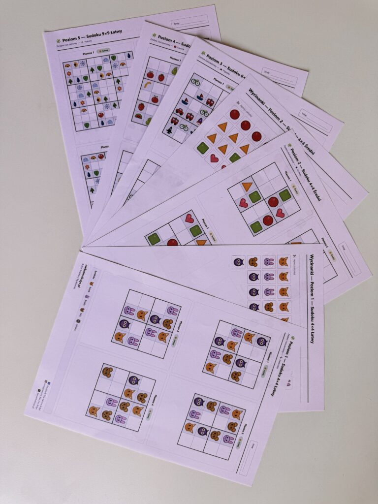 darmowe sudoku obrazkowe do druku dla dzieci pdf