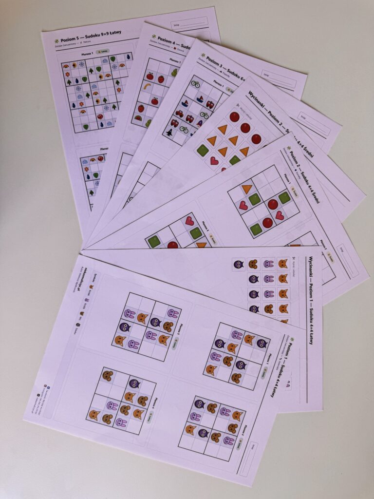 darmowe sudoku obrazkowe dla dzieci do druku