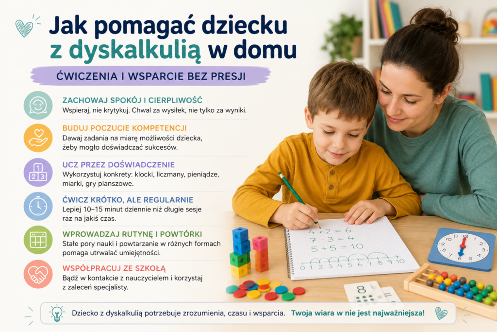 Objawy dyskalkulii u dziecka – trudności z liczeniem, symbolami i zadaniami matematycznymi.