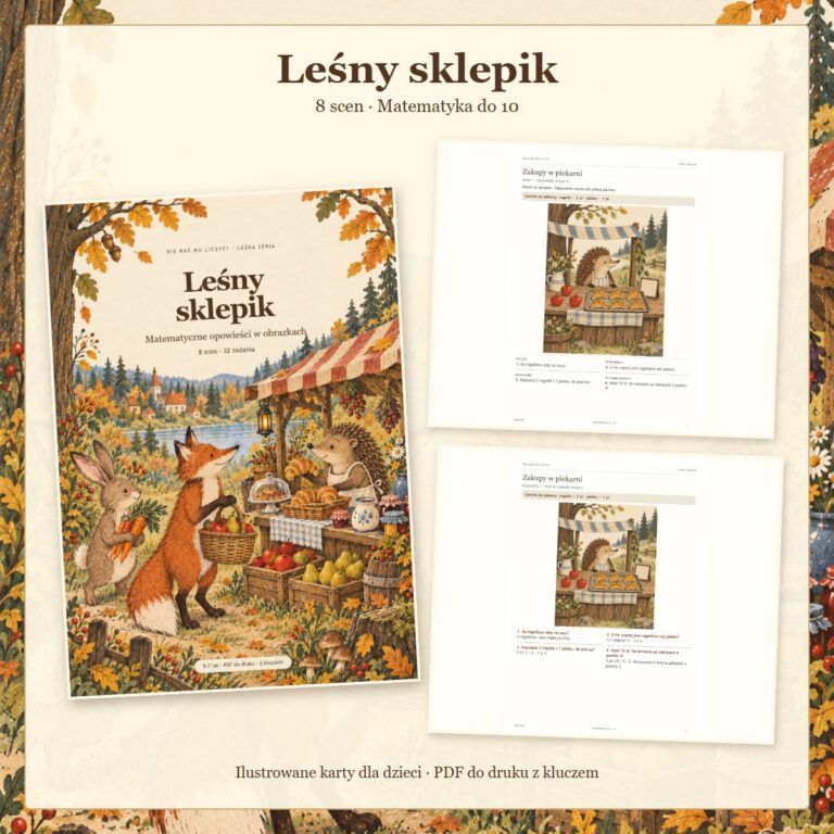 Leśny sklepik — okładka i poprawione karty matematyczne