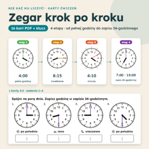 Zegar krok po kroku – cztery etapy nauki od pełnych godzin do zapisu 24-godzinnego