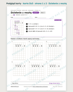 Działania pisemne krok po kroku – 12 kart PDF — przykładowa karta pracy 2