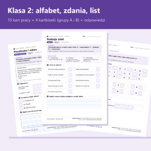 Klasa 2: alfabet, zdania i formy wypowiedzi — karty pracy PDF
