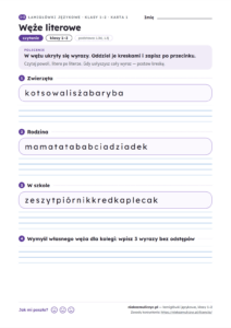 Karta: węże literowe