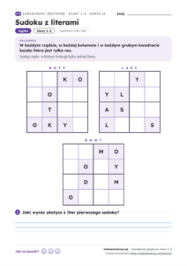 Karta: sudoku z literami