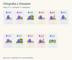Ortografia z Ortusiem — komplet dla klas 2–5: 11 zestawów — okładka