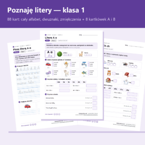Poznaę litery, klasa 1 — karty pracy PDF