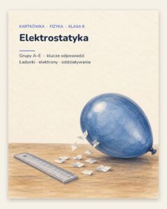 Elektrostatyka — kartkówka z fizyki, klasa 8, grupy A–E — okładka