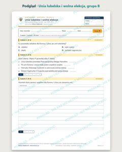 Unia lubelska i wolna elekcja — kartkówka, klasa 6, grupy A–E — podgląd, grupa B