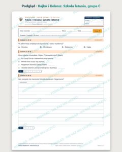„Kajko i Kokosz. Szkoła latania” — kartkówka, klasy 4–6, grupy A–E — podgląd, grupa C