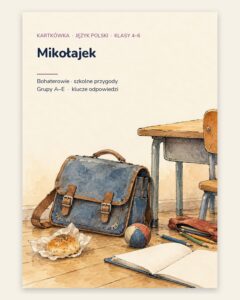 „Mikołajek” — kartkówka z lektury, klasy 4–6, grupy A–E — okładka