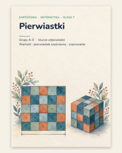 Pierwiastki — kartkówka z matematyki, klasa 7, grupy A–E — okładka