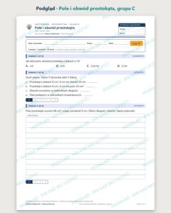 Pole i obwód prostokąta — kartkówka z matematyki, klasa 4, grupy A–E — podgląd, grupa C