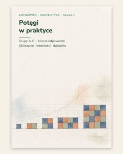 Potęgi — kartkówka z matematyki, klasa 7, grupy A–E — okładka