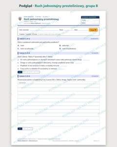 Ruch jednostajny prostoliniowy — kartkówka, klasa 7, grupy A–E — podgląd, grupa B