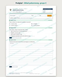 Układ pokarmowy — kartkówka z biologii, klasa 7, grupy A–E — podgląd, grupa C