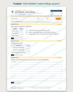 Unia lubelska i wolna elekcja — sprawdzian, klasa 6, grupy A–E — podgląd, grupa C