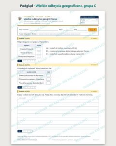 Wielkie odkrycia geograficzne — sprawdzian, klasa 6, grupy A–E — podgląd, grupa C