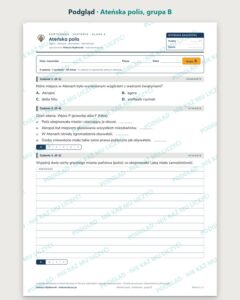 Ateńska polis — kartkówka z historii, klasa 4, grupy A–E — podgląd, grupa B