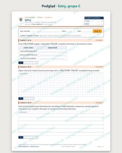 Estry — kartkówka z chemii, klasa 8, grupy A–E — podgląd, grupa C