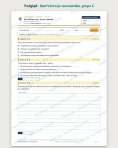 Konfederacja warszawska — kartkówka z historii, klasa 6, grupy A–E — podgląd, grupa C