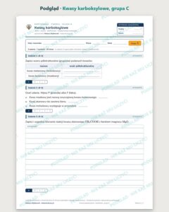 Kwasy karboksylowe — kartkówka z chemii, klasa 8, grupy A–E — podgląd, grupa C