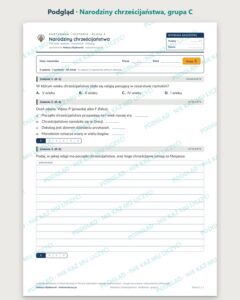 Narodziny chrześcijaństwa — kartkówka z historii, klasa 4, grupy A–E — podgląd, grupa C