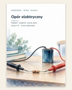 Opór elektryczny — kartkówka z fizyki, klasa 8, grupy A–E — okładka
