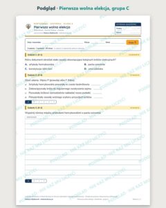 Pierwsza wolna elekcja — kartkówka z historii, klasa 6, grupy A–E — podgląd, grupa C