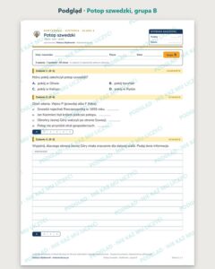 Potop szwedzki — kartkówka z historii, klasa 6, grupy A–E — podgląd, grupa B