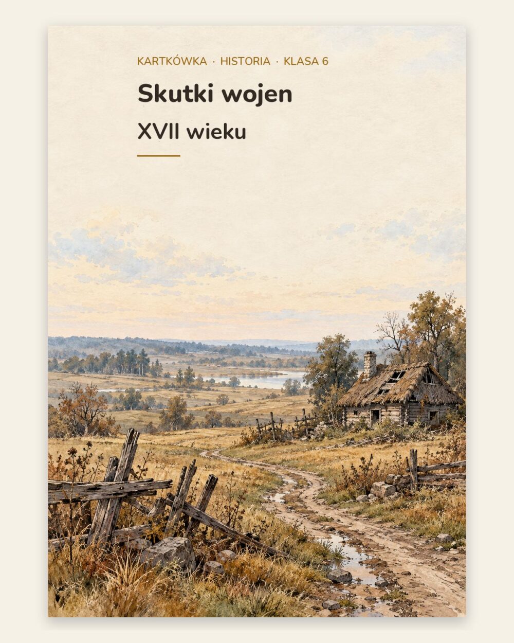 Skutki wojen XVII wieku — kartkówka z historii, klasa 6, grupy A–E — okładka