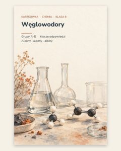 Węglowodory — kartkówka z chemii, klasa 8, grupy A–E — okładka