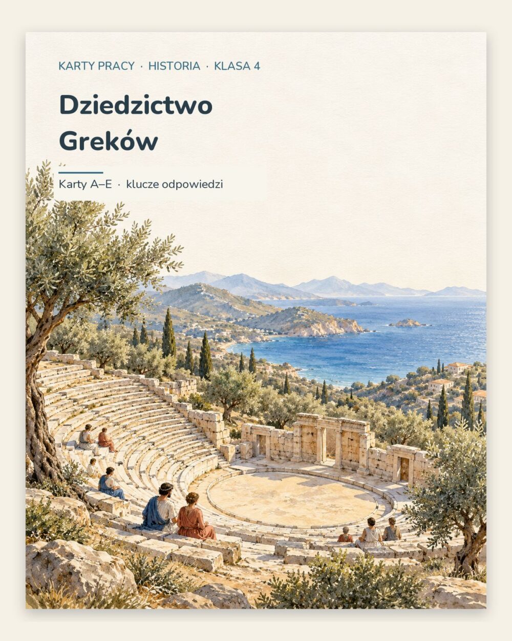 Dziedzictwo Greków — 5 kart pracy z historii, klasa 4, z kluczem — okładka