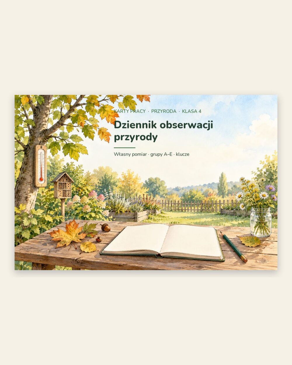 Dziennik obserwacji przyrody — 5 kart pracy, klasa 4, z kluczem — okładka