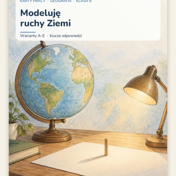 Modeluję ruchy Ziemi — 5 kart pracy z geografii, klasa 6, z kluczem — okładka