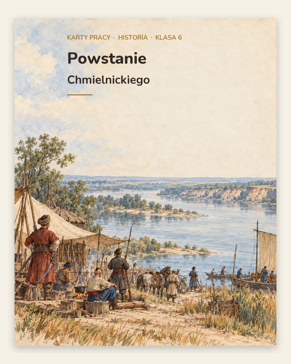 Powstanie Chmielnickiego — 5 kart pracy z historii, klasa 6, z kluczem — okładka