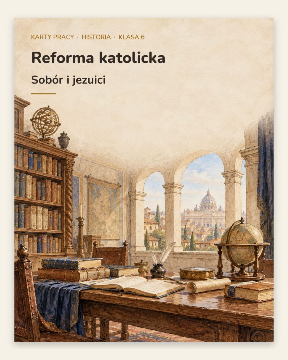 Reforma Kościoła katolickiego — 5 kart pracy, klasa 6, z kluczem — okładka