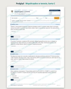 Współrzędne w terenie — 5 kart pracy z geografii, klasa 6, z kluczem — podgląd, karta C