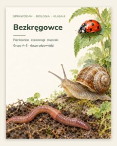 Bezkręgowce — sprawdzian z biologii, klasa 6, grupy A–E — okładka