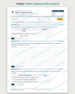 Woda i roztwory wodne — sprawdzian z chemii, klasa 7, grupy A–E — podgląd, grupa B