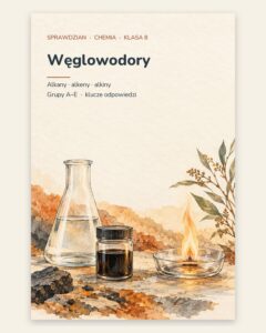 Węglowodory — sprawdzian z chemii, klasa 8, grupy A–E — okładka