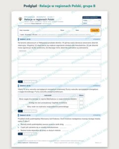Relacje w regionach Polski — sprawdzian, klasa 7, grupy A–E — podgląd, grupa B