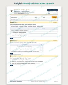 Bizancjum i świat islamu — sprawdzian z historii, klasa 5, grupy A–E — podgląd, grupa B
