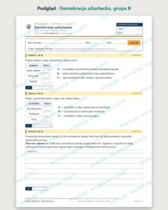 Demokracja szlachecka — sprawdzian z historii, klasa 6, grupy A–E — podgląd, grupa B