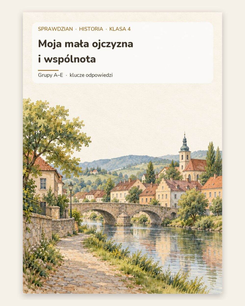 Moja mała ojczyzna i wspólnota — sprawdzian, klasa 4, grupy A–E — okładka